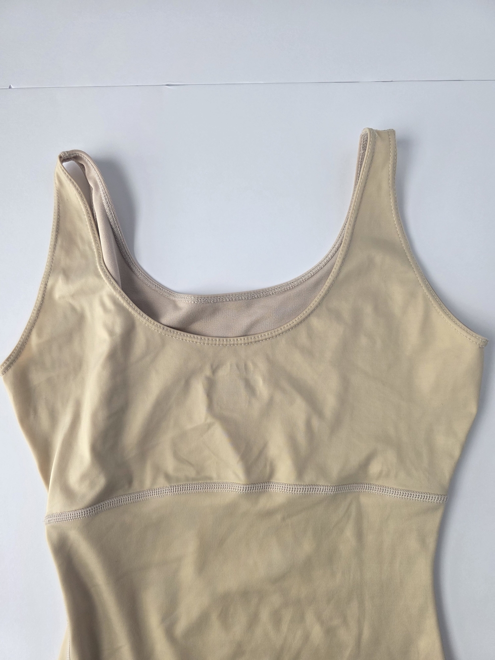 Spanx By Sara Blakely On Core Mid-Thigh Bodysuit Beige - Picture 2 of 10